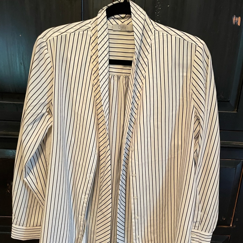 White striped button down